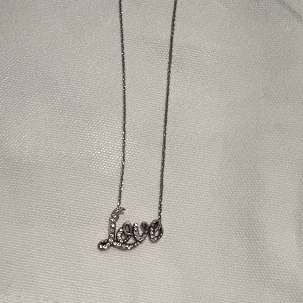 Brighton Silver 'Love' Crystal Pendant Necklace